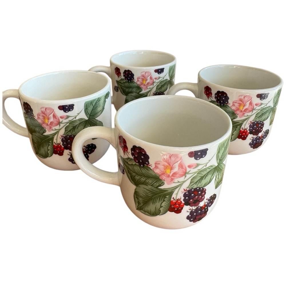 Vintage Tienshan Stoneware Raspberry Social Set 8oz